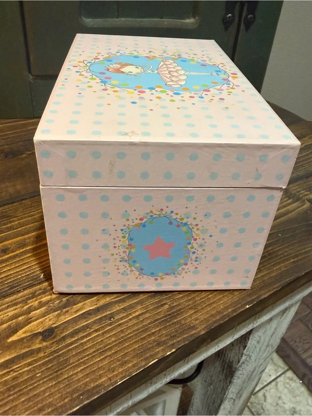Kids Pink Polka Dot Musical Jewelry Box with Ballerina by DJECO - works